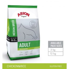 Arion Original Adult Medium Breed - Kylling & Ris - 3 kg