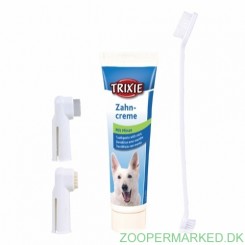 Tandbørster og tandpasta til hund